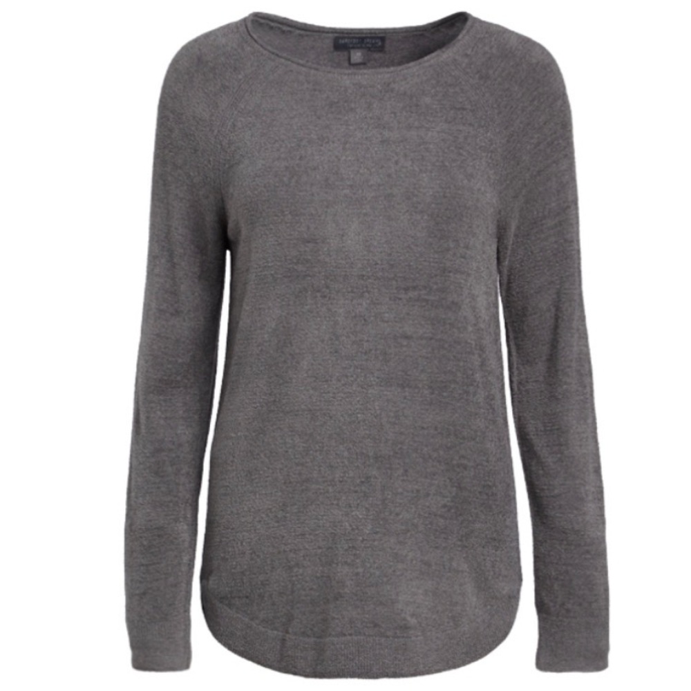 NWT Barefoot Dreams Cozychic Ultra Lite Rolled Neck Shirttail Pullover (Glacier)